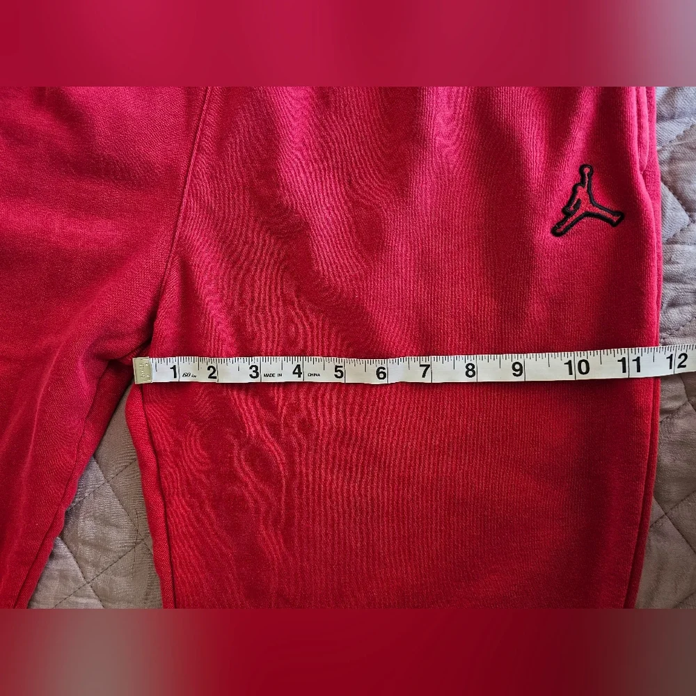 Jordan Red Cotton Loose Fit‎ Casual Sporty Outdoor Track Jogger Pants Sz M